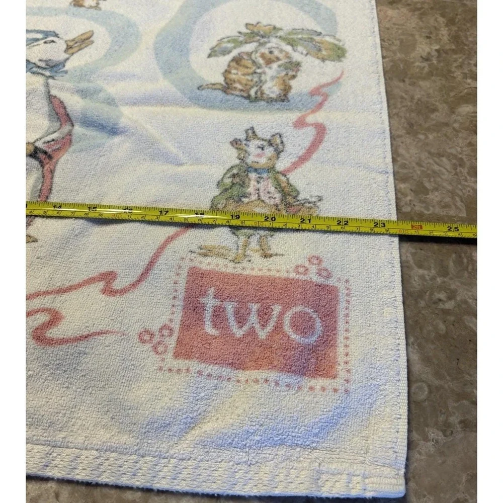 Vintage Beatrix Potter Alphabet Character Small Towel Jemima Peter Rabbit Frog